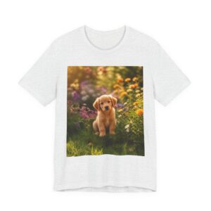Puppy in Wildflower Garden T-Shirt — Cute Labrador Puppy Photo Tee