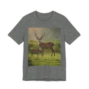 Deer Family Nature T‑Shirt — Wildlife Buck and Fawn Scenic Tee