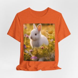 Cute Bunny Tee – White Rabbit Floral Photo Shirt