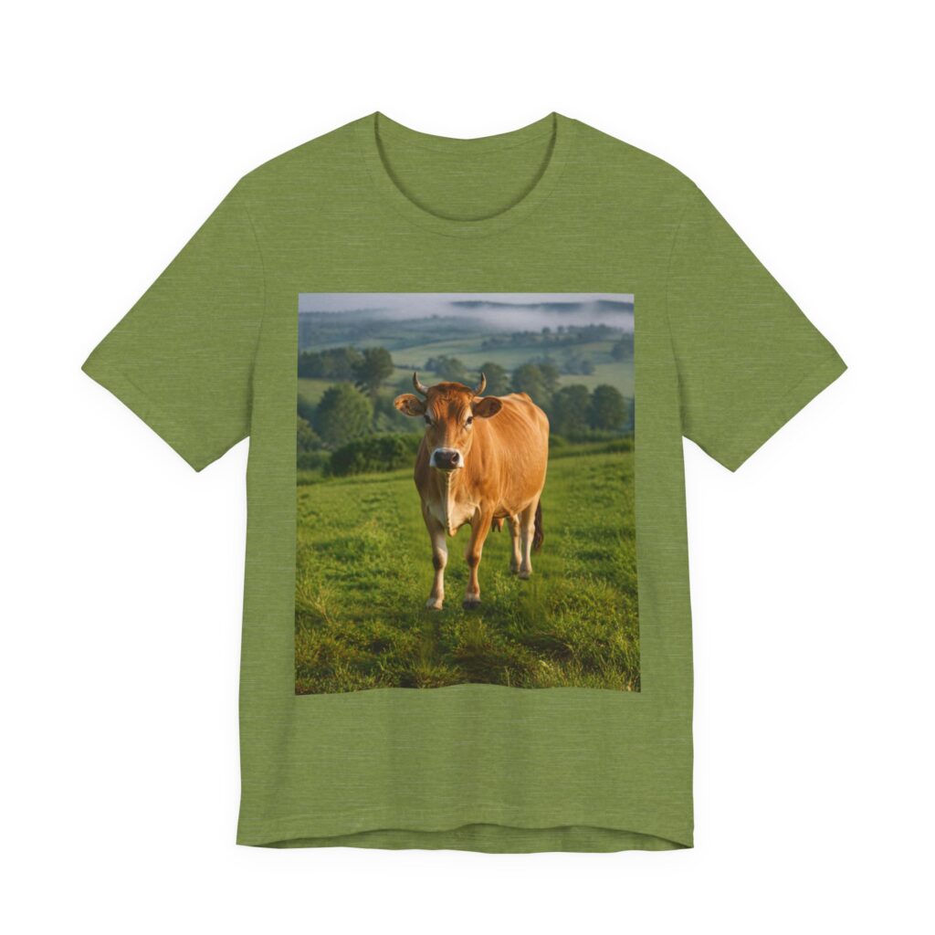 Cow Photography T-Shirt — Rustic Pasture Scene Tee for Farm Lovers
