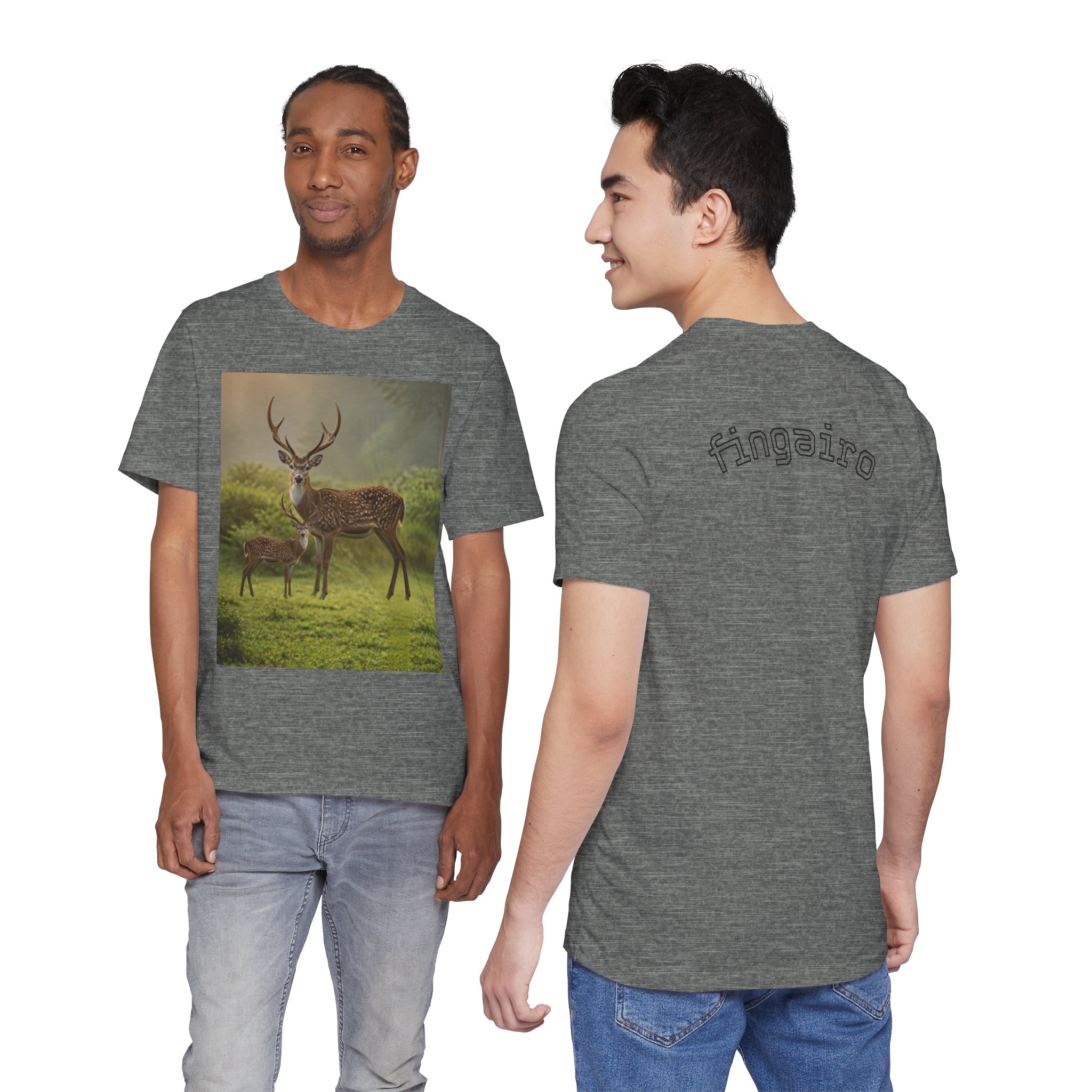 Deer Family Nature T‑Shirt — Wildlife Buck and Fawn Scenic Tee - Image 4