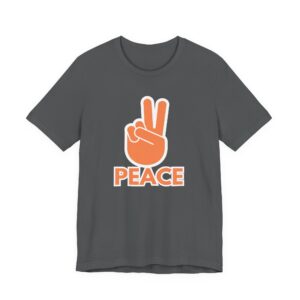 Peace Sign T-Shirt — Retro Orange 'PEACE' Graphic Tee