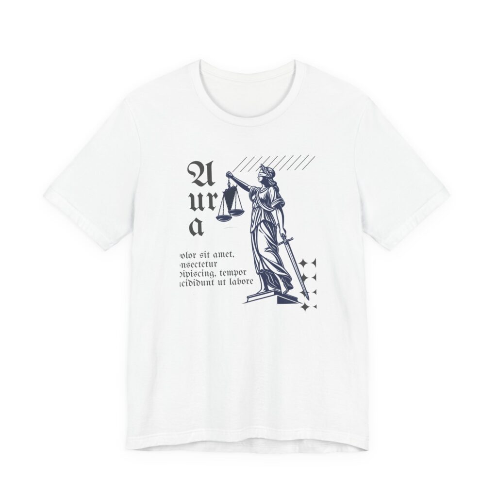 Libra Zodiac T‑Shirt — Lady Justice Scales Astrology Tee